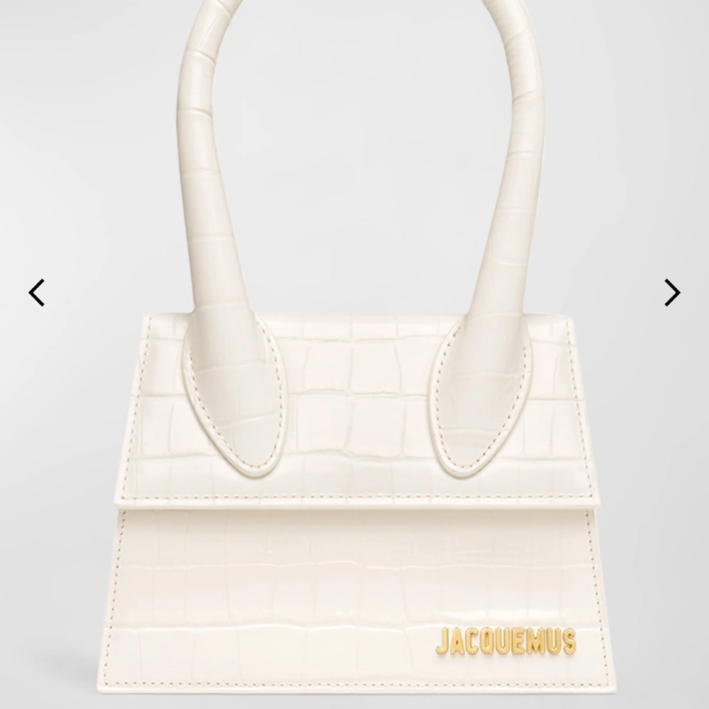 AUTHENTIC Jacquemus 
Le Chiquito Moyen Croc-Embossed Top-Handle Bag